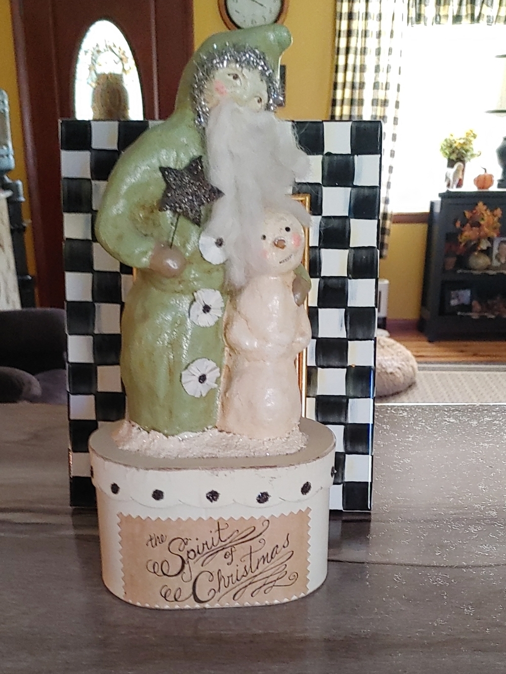 Nicole Sayre 12 Inch Santa and Snowman On Spirit Of Christmas Box